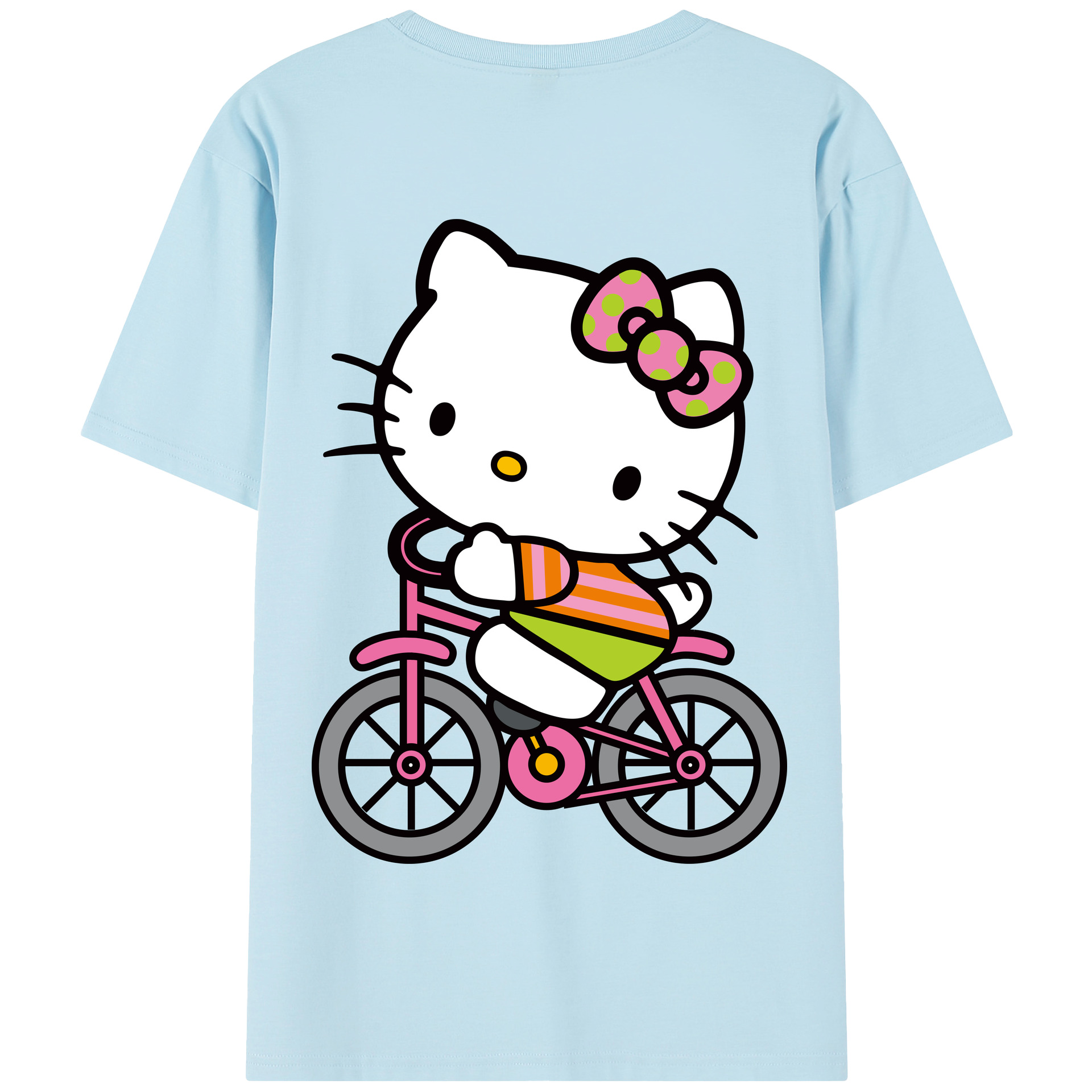 （画像用） Hello Kitty ハローキティ 綿100％半袖Tシャツ（背面プリント）